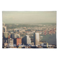 City of Seattle. View from city tower. Landscape Place Mats