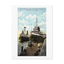 City of St. Ignace & City of Cleveland, D&C Line Postcards
