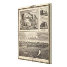 City of Storm Lake brewery, Muscatine bldg Stretched Canvas Print