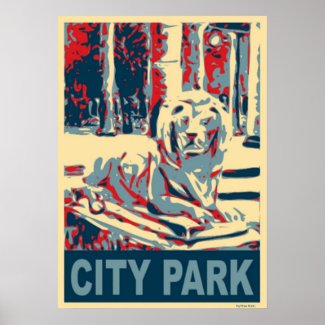 City Park Lion Poster