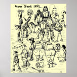 City people, New York 1992 art poster