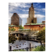 City - Providence RI - The Skyline Post Card