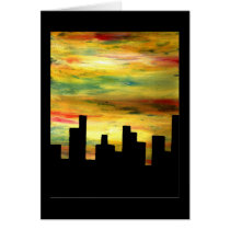 city silhouette greeting card
