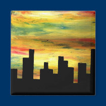 city silhouette magnets