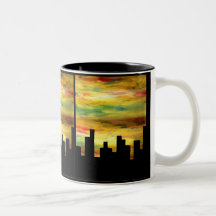 city silhouette mug