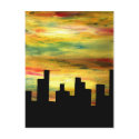 city silhouette postcards