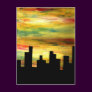 city silhouette post cards