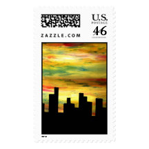 city silhouette stamps