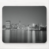 City skyline at night mousepads
