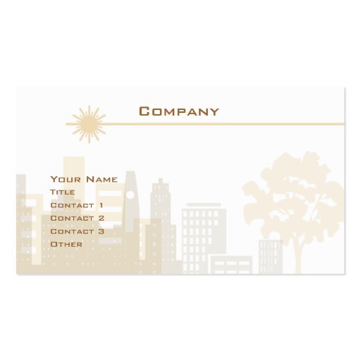 City Skyline Business Card Template (front side)