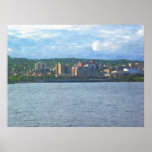 City Skyline from the lake-Painting Print