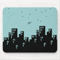 city skyline - night mousepads by rubymonkey city skyline - night mousepads