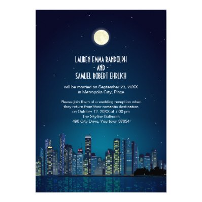 City Skyline Reception Only Custom Announcements