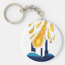 city with meteor/golden ball collection key chains