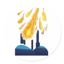 city with meteor/golden ball collection sticker