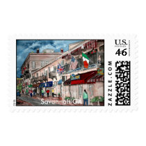 Cityscape architecture historical art, Savannah GA Postage Stamps