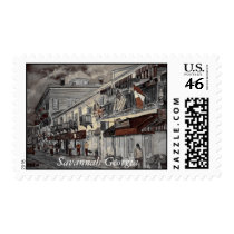 Cityscape architecture historical art, Savannah... Postage Stamps