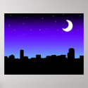 Cityscape at Night Poster posters