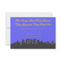 CITYSCAPE Birthday party Invitation reply card