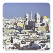 Cityscape of Cadiz, Spain Square Sticker