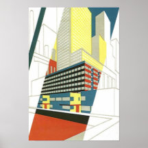Cityscape Skyscrapers Concrete architecture Poster