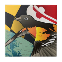Ciudadano Oriole, pájaro del estado de Maryland Teja Ceramica
