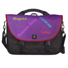 Ciudades de América Latina - púrpura Laptop Messenger Bag