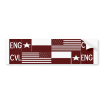 Civil Engineer Maroon Flags Sticker Bumper Sticker