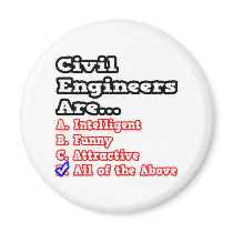 Civil Engineer Quiz...Joke Fridge Magnet