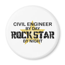 Civil Engineer Rock Star magnets