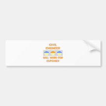Civil Engineer ... Will Work For Cupcakes Bumper Stickers