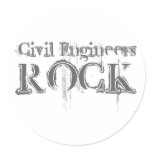Civil Engineers Rock Round Stickers