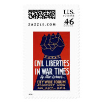 Civil Liberty WWII 1940 WPA Postage Stamps