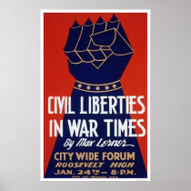 Civil Liberty WWII 1940 WPA Poster