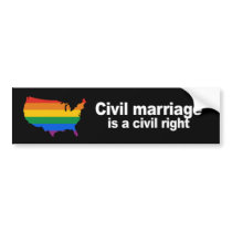 Civil marriage is a civil right Bumper Sticker bumper stickers by gay_pride Civil marriage is a civil right Bumper Sticker bumper stickers