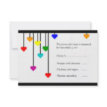 Civil Partnership Rainbow Heart RSVP -small Invitations