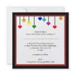 Civil Partnership Rainbow Heart Wedding Invitation