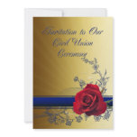Civil Union invitation with a red rose of love