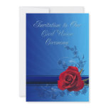 Civil Union invitation with a red rose of love