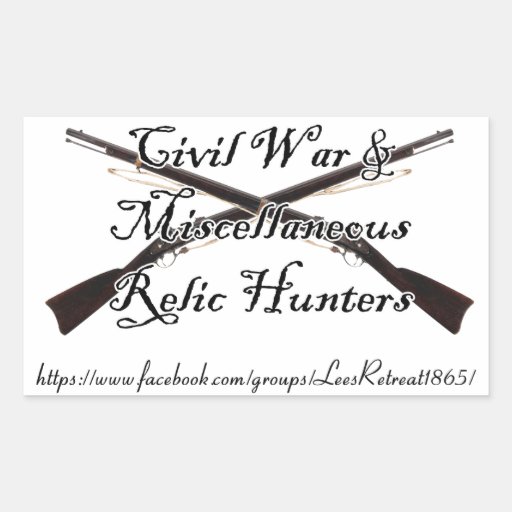 civil war and misc relic hunters decal rectangular sticker Zazzle