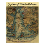 Civil War - Capture of Mobile Alabama - Map