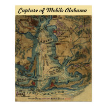Civil War - Capture of Mobile Alabama - Map posters by PaperTimeMachine Civil War - Capture of Mobile Alabama - Map posters