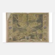 Civil War Era Map of Andersonville Georgia Rectangle Sticker