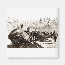 Civil War Mortar battery at Yorktown Fridge Magnets