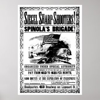 Civil War Recruitment Poster, black print