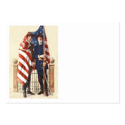 Civil War US Flag Union Confederate Soldier Business Cards