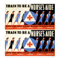 Civilian Defense - Train to be a Nurse's Aid - WPA posters