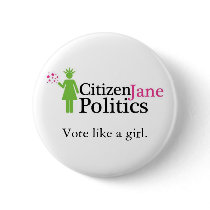 CJP Button Round by citizenjanepolitics CJP Button Round