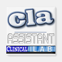 CLA LOGO - ASSISTANT CLINICAL LABORATORY FRIDGE MAGNET
