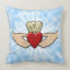 Claddagh Graphic with Red Heart Throw Pillow
